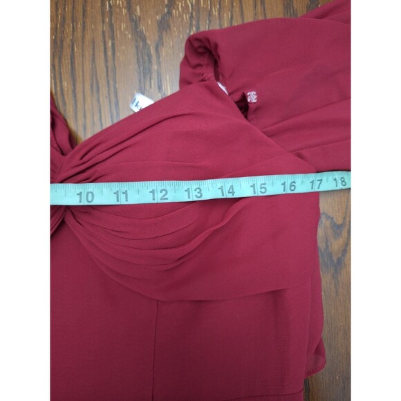 JJ's HOUSE Burgundy Chiffon Bridesmaid Dress Sz M Converitble Formal Wedding - Picture 10 of 15